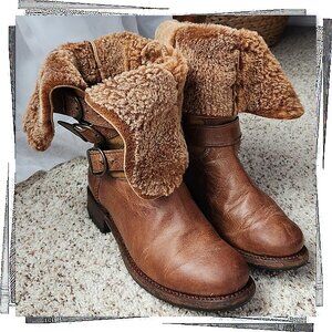 Sendra Handmade In Spain Chiquita Brown Leather Fur Lined Boots (7)